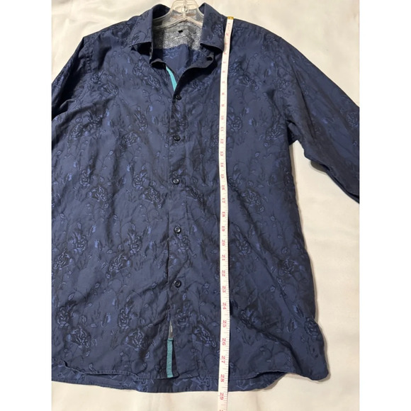 Ted Baker Floral Buttondown Shirt Blue Size 16 L - Picture 4 of 8